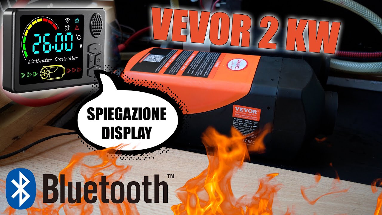 CINEBASTO 🔥 NUOVO VEVOR 2KW Bluetooth - ISTRUZIONI DISPLAY - INSTALLAZIONE in Camper