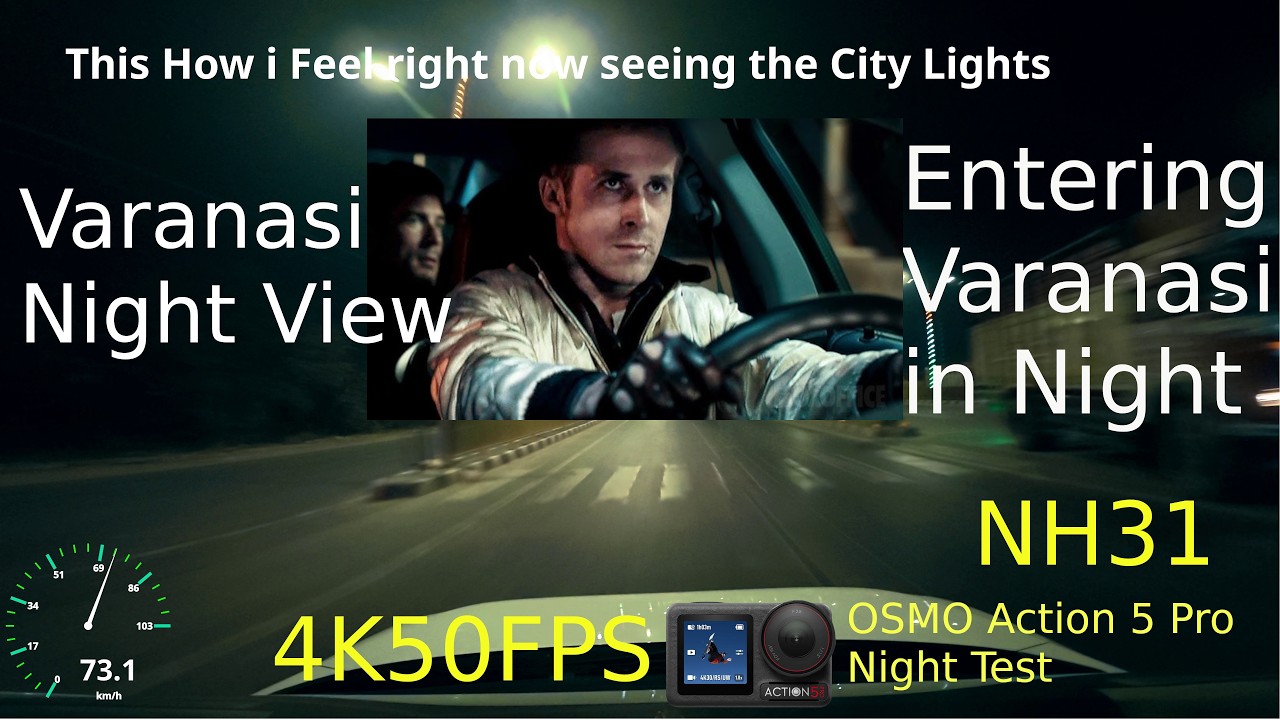 What does Night Driving in Varanasi looks like ? Driving Into Varanasi at Night Time with Action5Pro