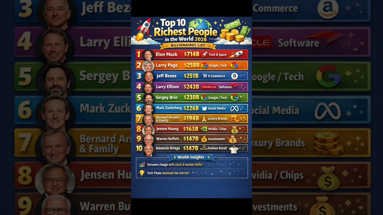 Top 10 richest person in world