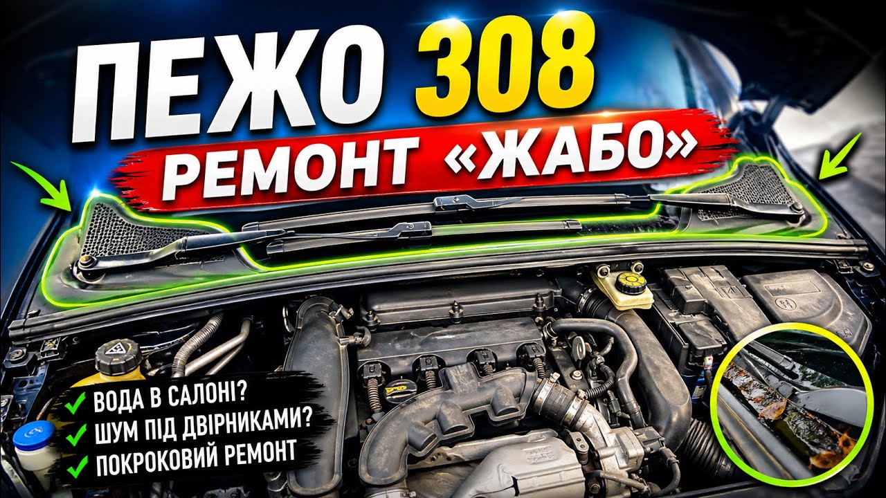 Ремонт жабо у Пежо 308 #peugeot308