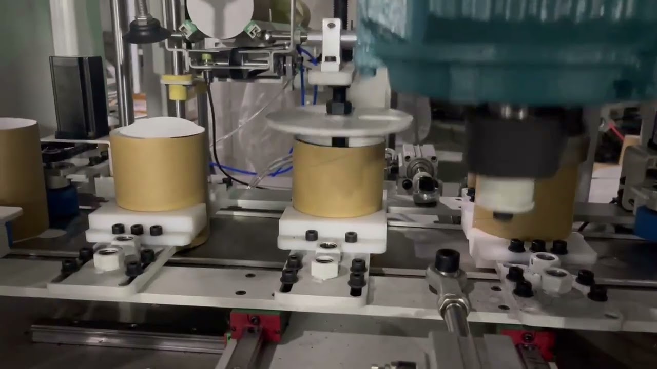 Newest Automatic Paper Can Round Plate Disc Loading and Edge Curling Machine with Gluing