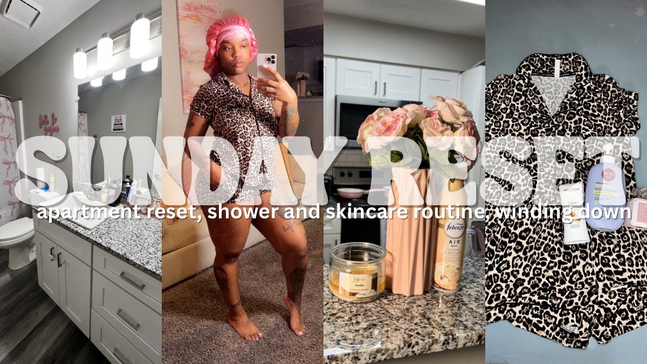 Sunday Reset: apartment cleaning, shower and skincare routine, winding down & etc 🤍