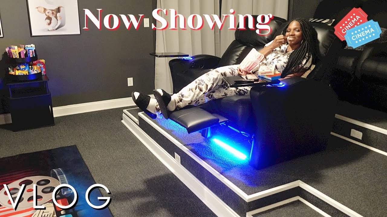 MOVIE NIGHT IN HOME THEATER/MAN CAVE+ TOUR| VLOG| ANTIONETTE LEE