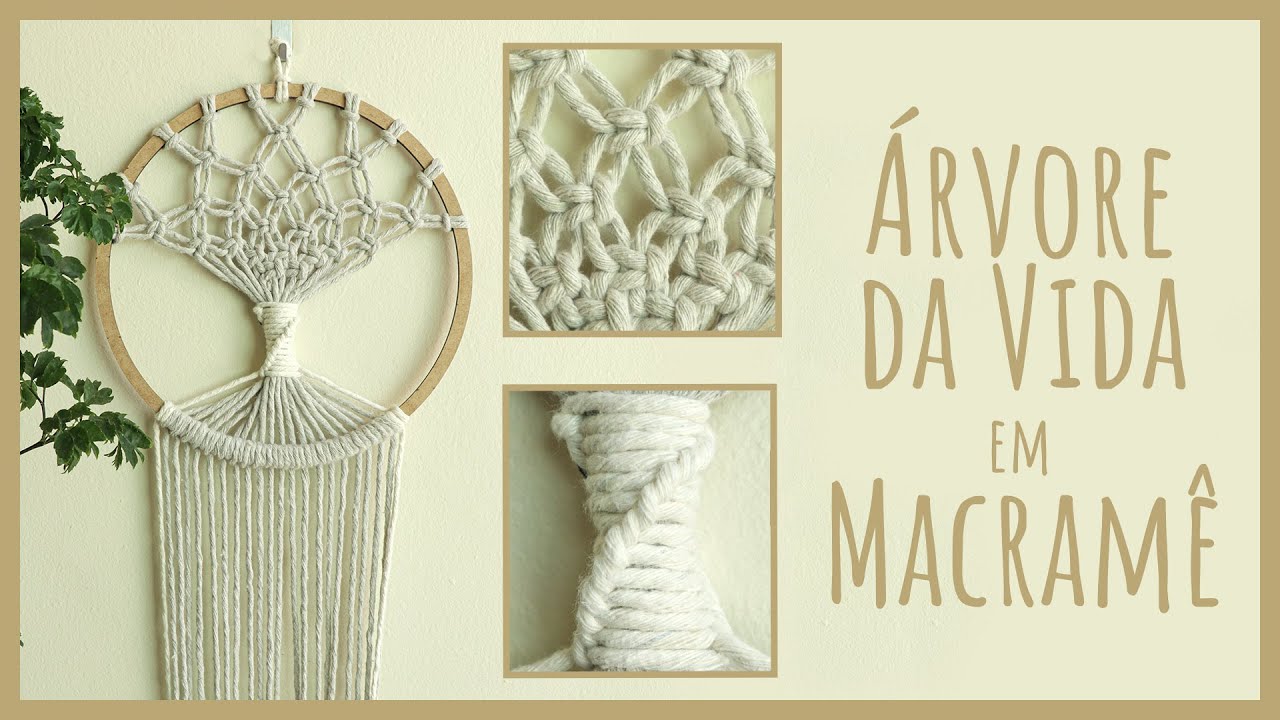 🌳 Árvore da Vida em Macramê com Nó Quadrado – Tutorial para Iniciantes