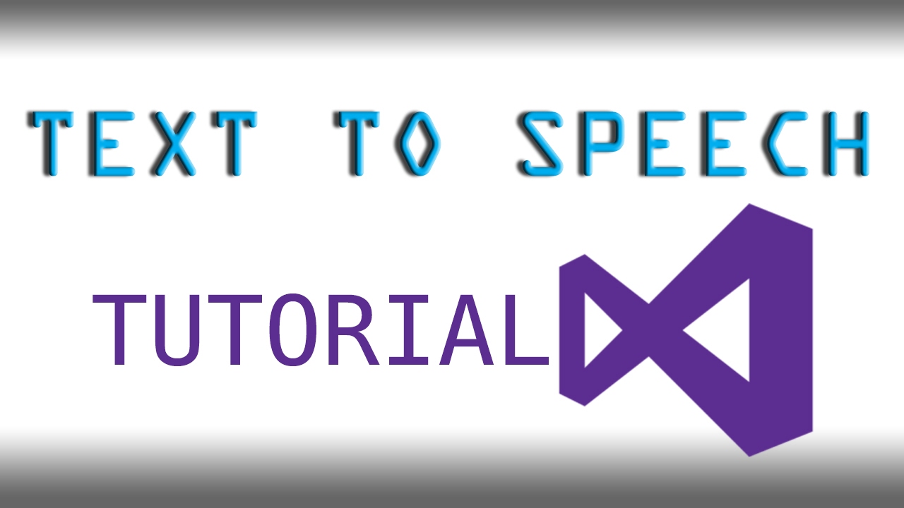 How to make a Text To Speech application in Visual Studio (VB.NET) 2017