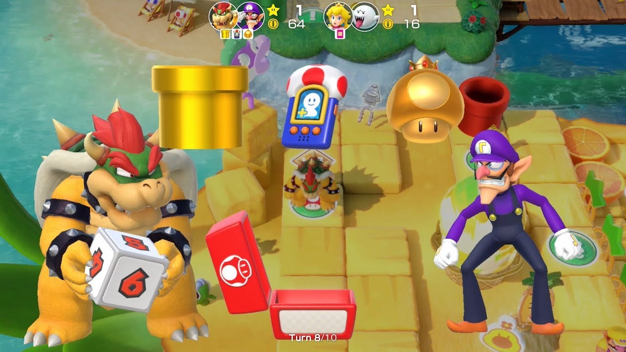 Super Mario Party Partner Party #627 Watermelon Walkabout Bowser & Waluigi vs Peach & Boo