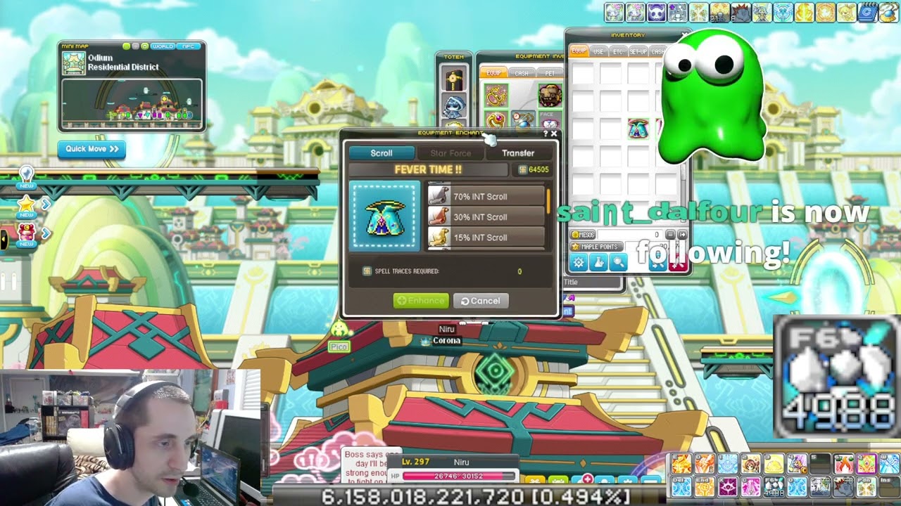maplestory GMS scrolling CRA with new 15% spell trace!
