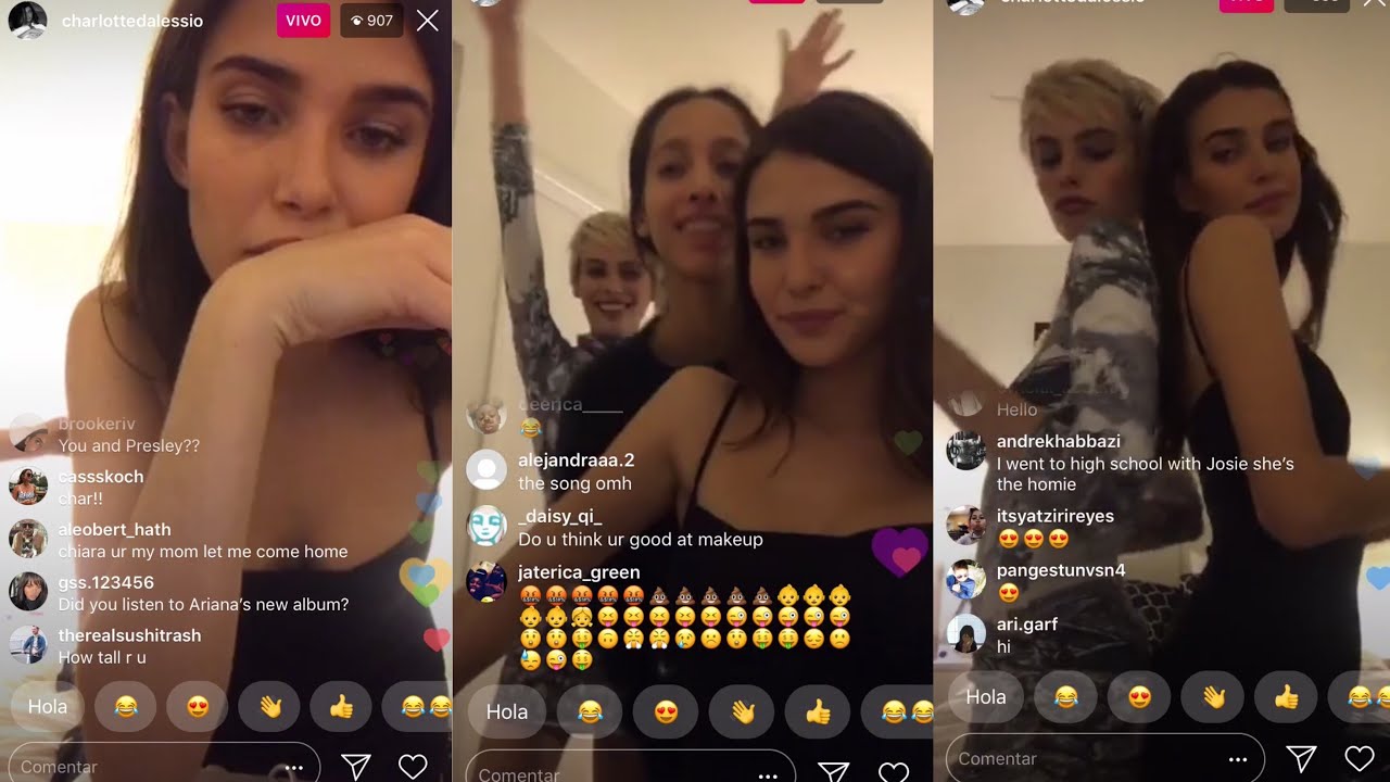Charlotte D’alessio and Chiara Instagram LiveStream | getting ready for an event