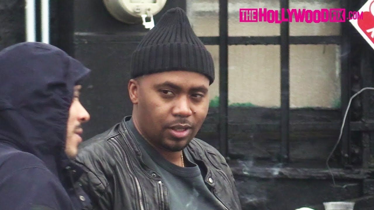 Nas Smokes A Blunt With A Friend Behind His Sweet Chick Restaurant In The Fairfax District