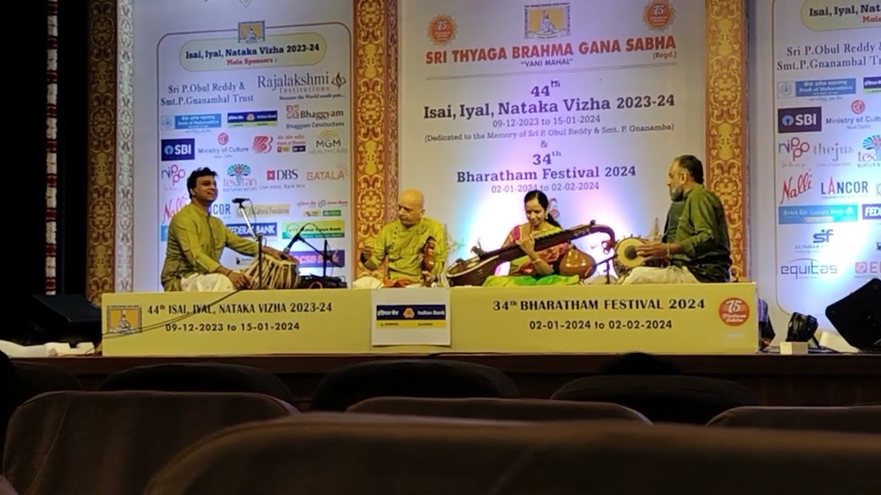 Carnatic Veena and violin Jayanthi Kumaresh and husband. Chennai December season 2023