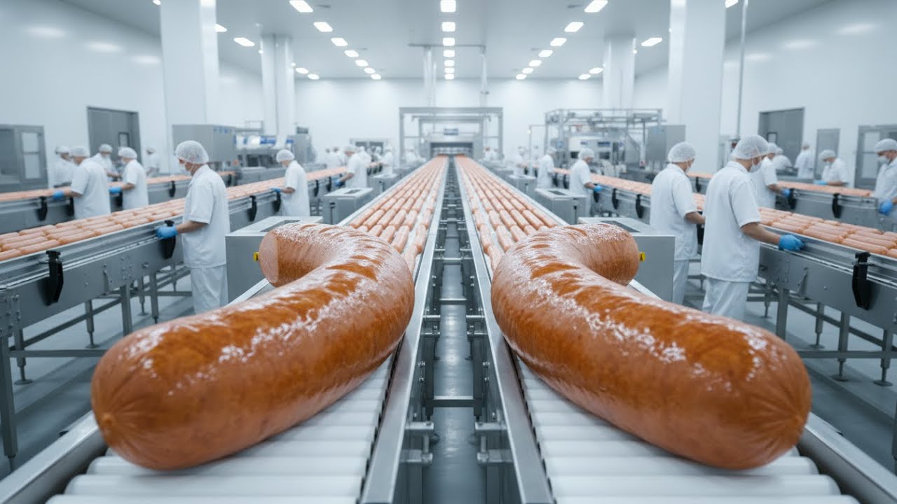 Inside a Modern Sausage Factory: How Industrial Sausages Are Made (Full Process)
