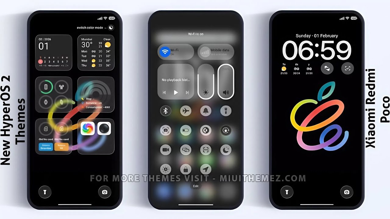 3 New HyperOS 2 control centre Themes for Xiaomi,Redmi,Poco | 3 Best HyperOS 2 Themes