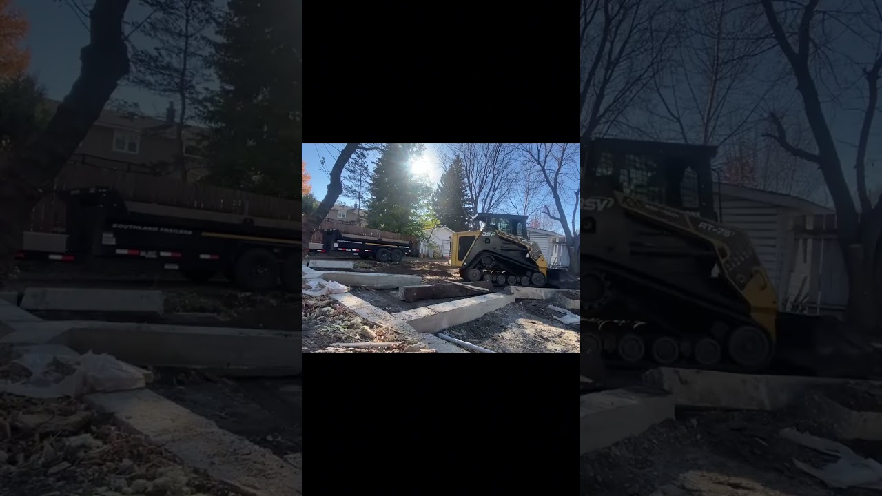 Easy Concrete Beam Removal with ASV RT-75 Part 2 #constructionprep #dumptrailer #landscaping