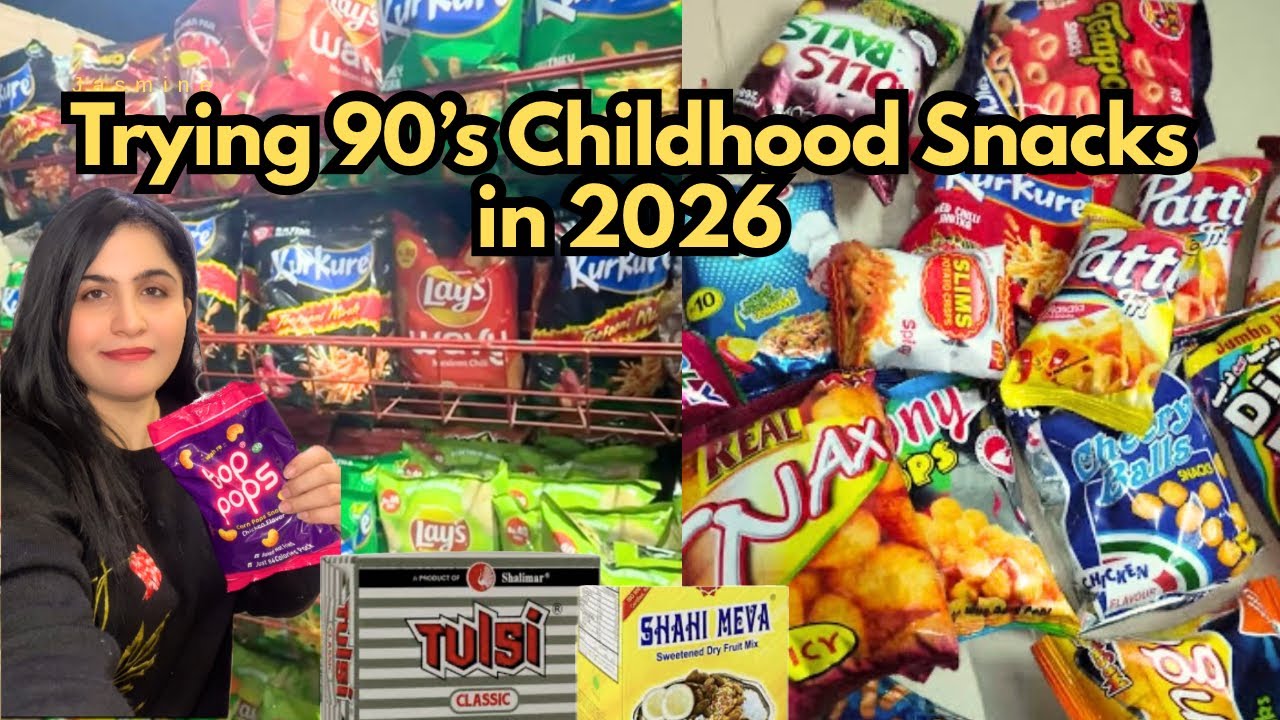 I Tried Every 90's Snack I Could Find || Childhood Snacks || Pakistani Snacks 