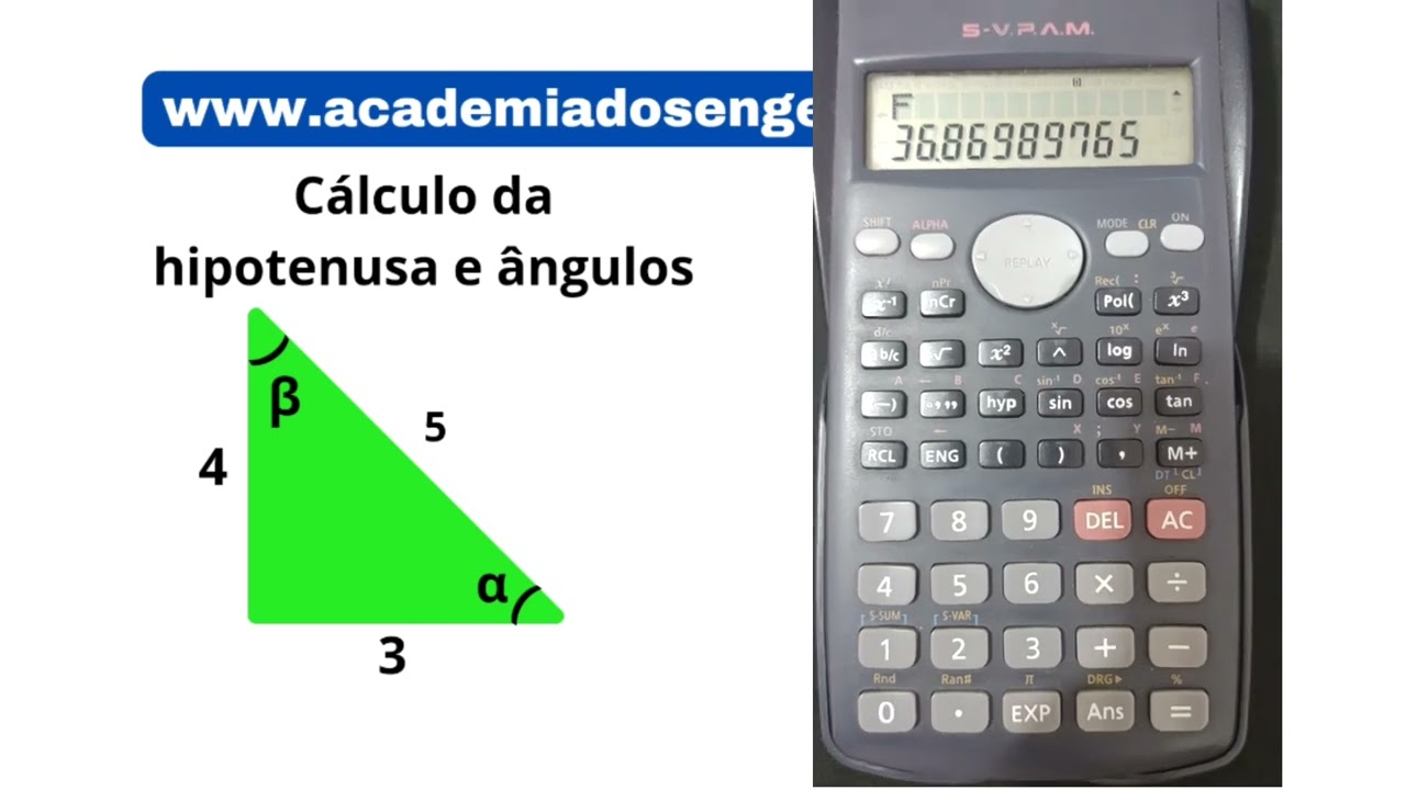 Calculadora científica: Botão Pol(  ) | Cálculo de hipotenusa e ângulos
