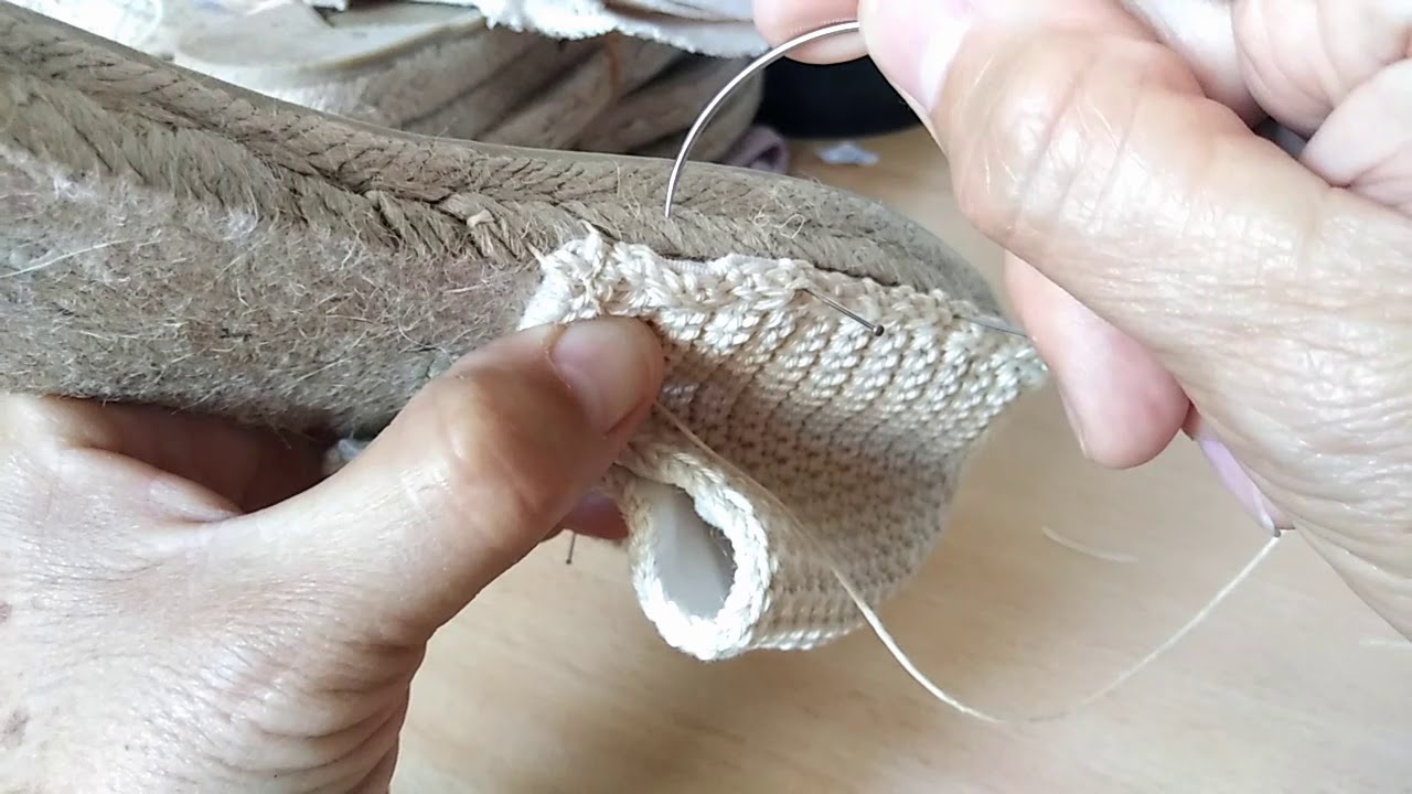 Como coser una labor de crochet a una suela de alpargata
