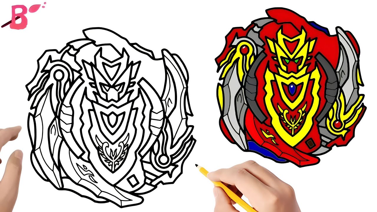 Beyblade Burst | Beyblade Drawing | How to Draw ( Turbo Achilles A4 00 Dimension ) step by step