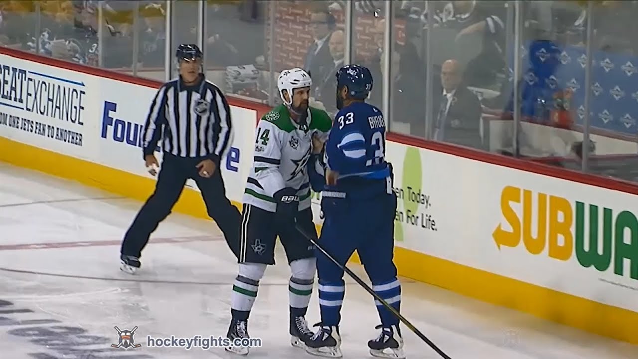 Jamie Benn vs Dustin Byfuglien Nov 2, 2017