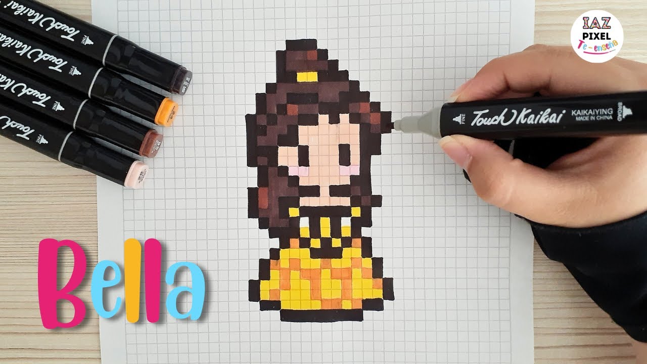 Como dibujar a BELLA en PIXEL ART – Tutorial paso a paso #pixelart #bella