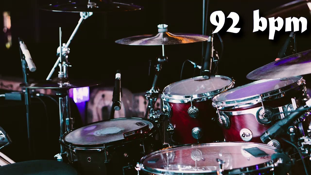 92 Bpm Drum Track Bater&iacute;a - Straight Beat Eighth Notes