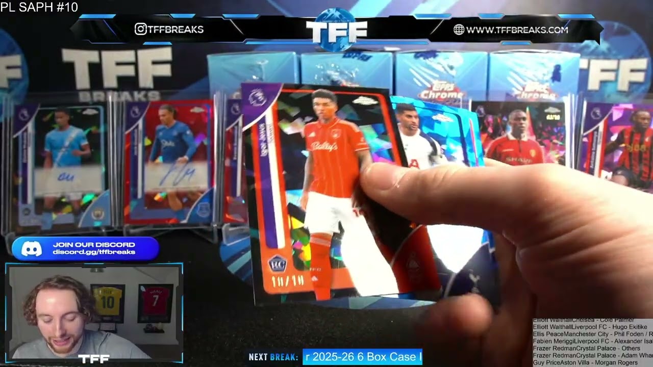 2026 Topps Chrome Premier League Sapphire Hobby 10-Box Case PYT/PYP #10