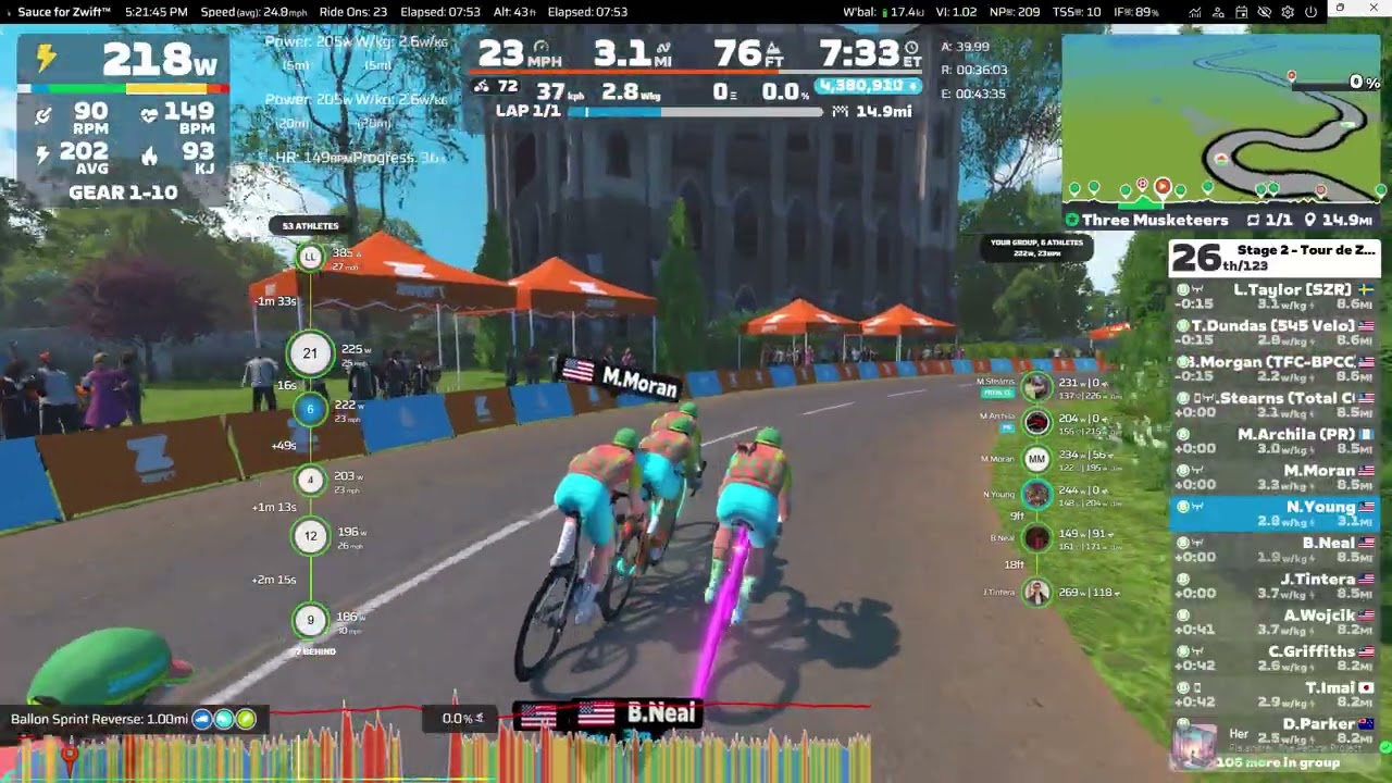 Virtual: Zwift - Group Ride: Standard - Stage 2 - Tour de Zwift - 18.12 miles