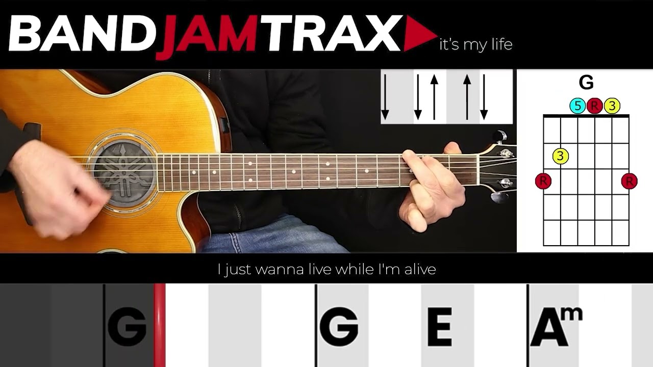 It's My Life - Bon Jovi | EASY GUITAR LESSON | Scrolling Chords & Lyrics