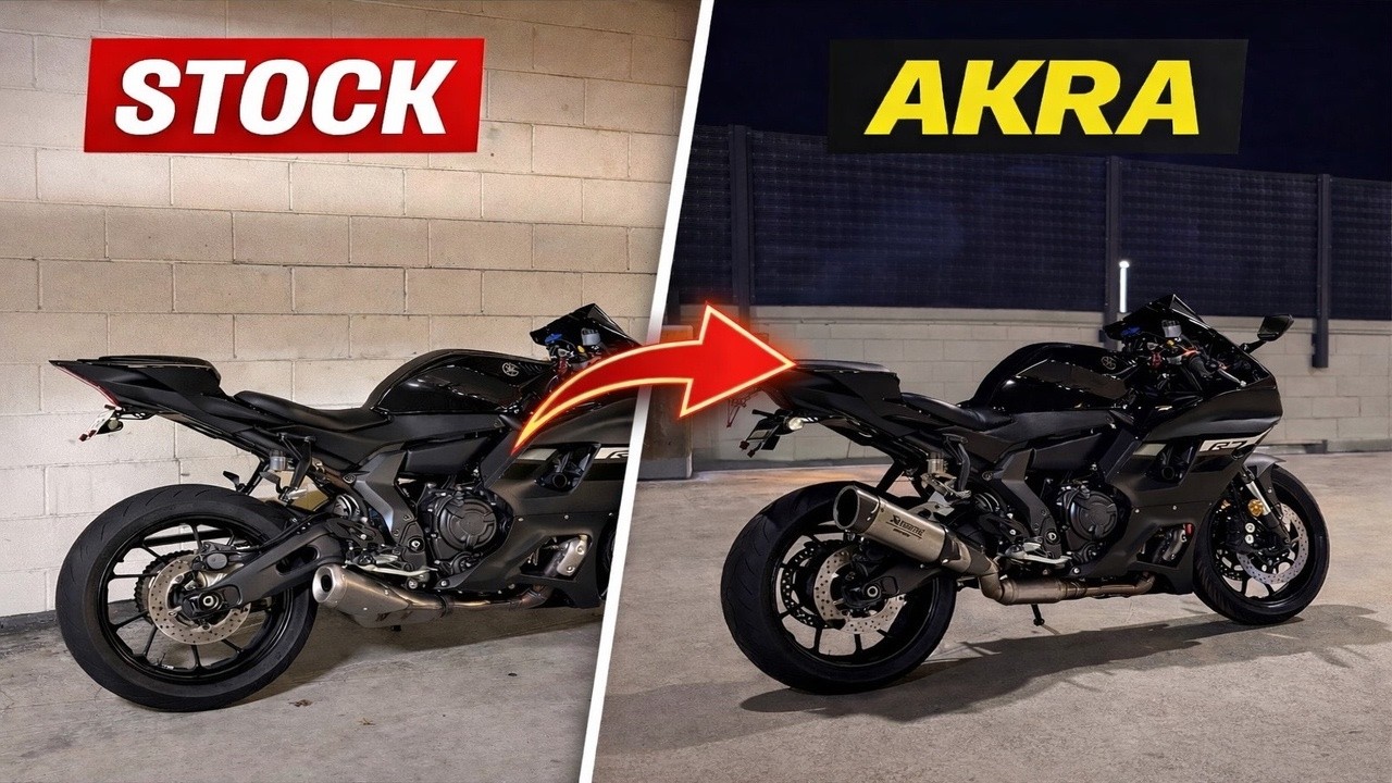 Yamaha R7 Stock vs Akrapovic Full System | Cold start, Rev & Ride-By