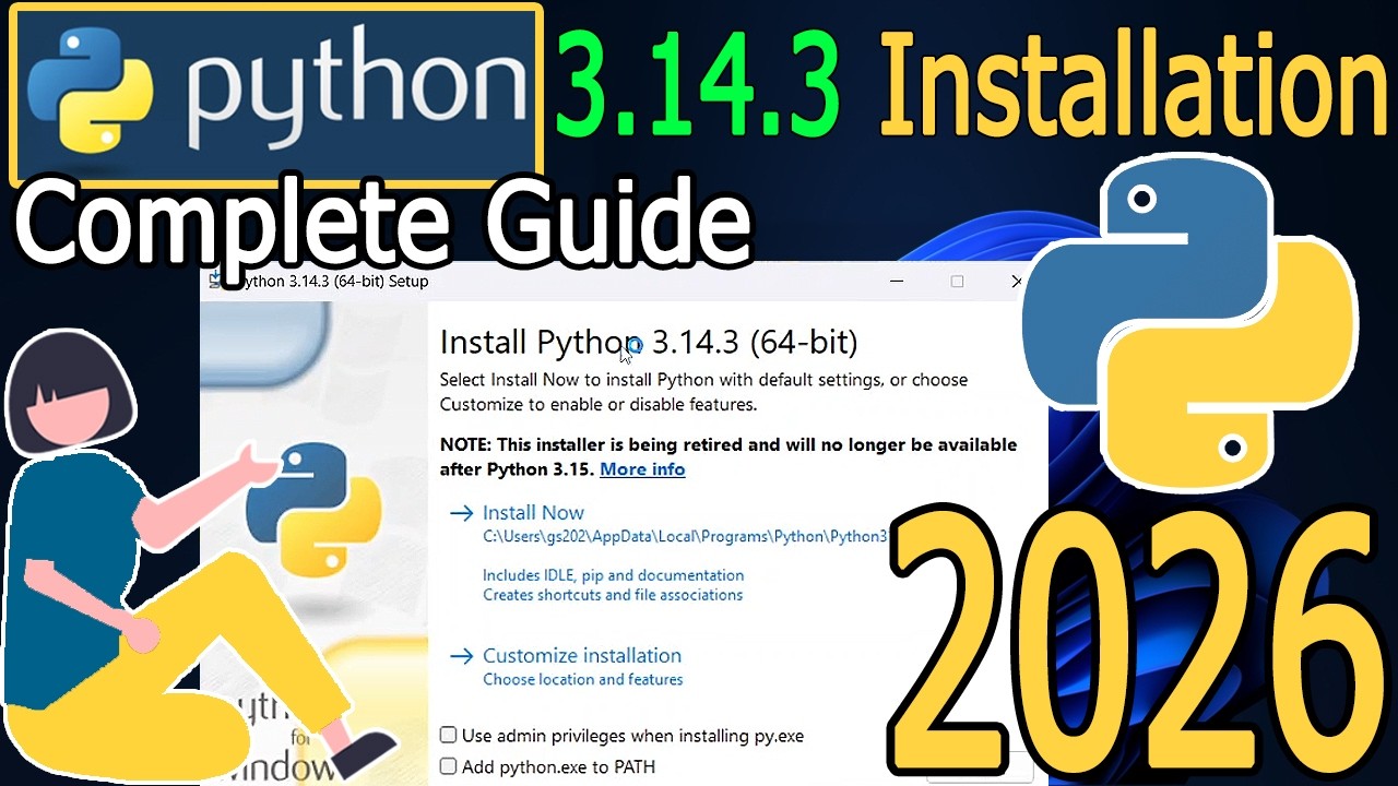 Как установить Python 3.14.3 на Windows 10/11 [Обновление 2026 года] Демонстрационные программы н...
