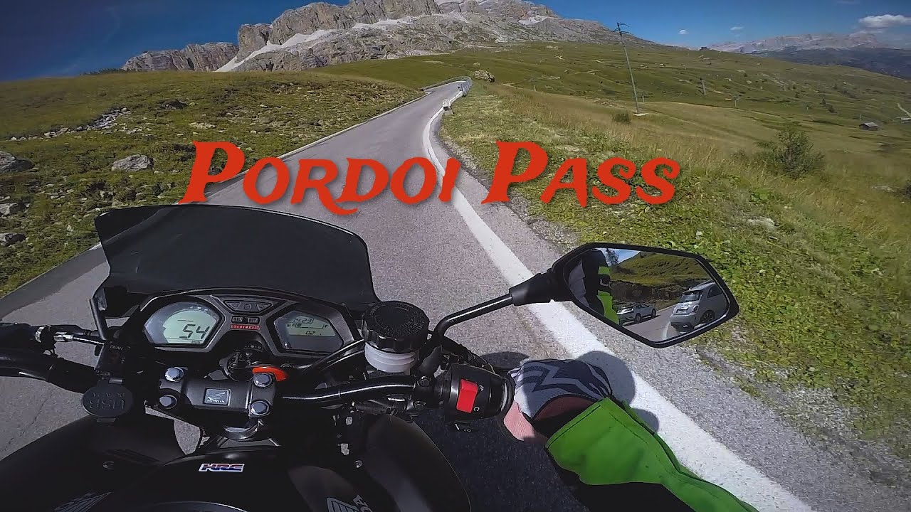 Pordoi Pass - Honda CB650F [RAW Onboard]