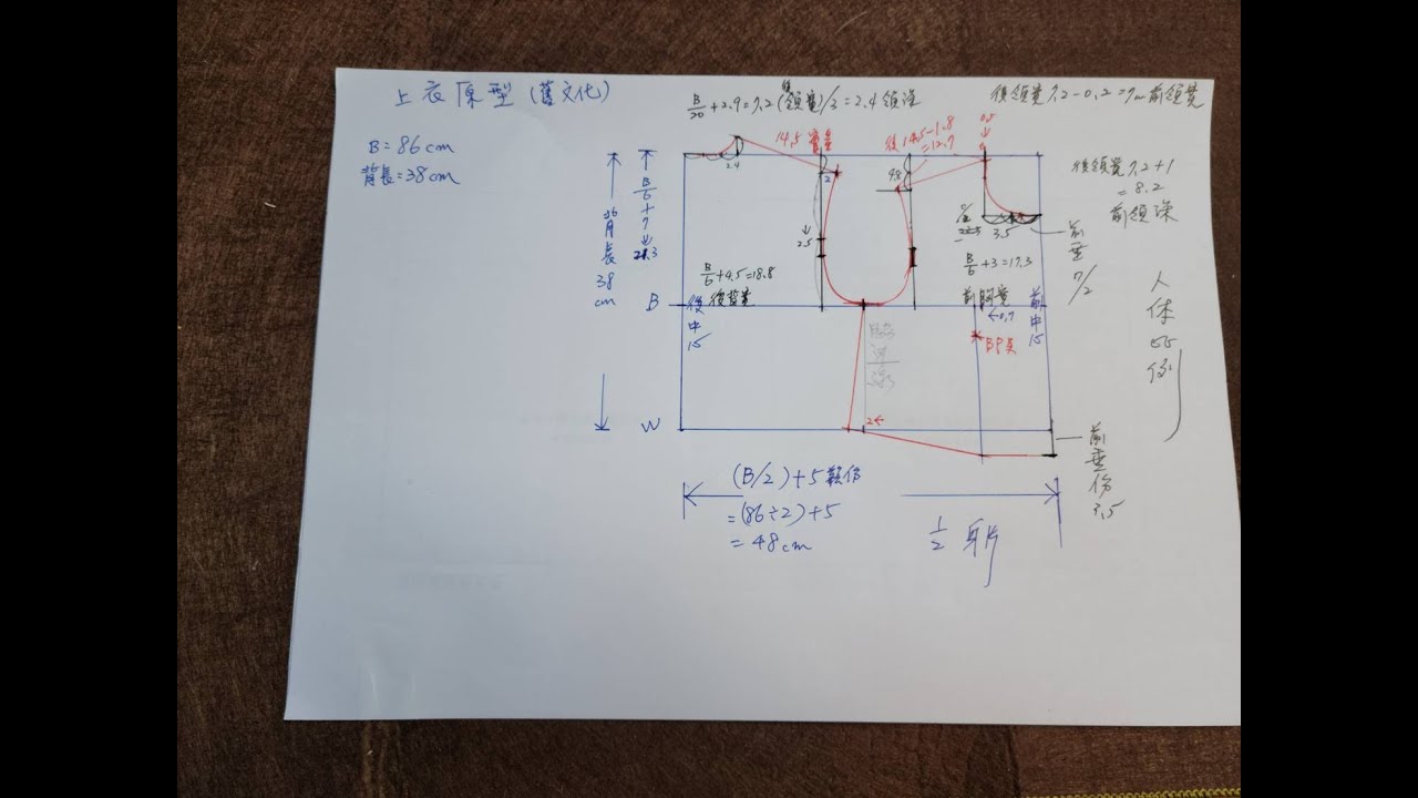 裝構成系列-舊文化式上衣原型打版
