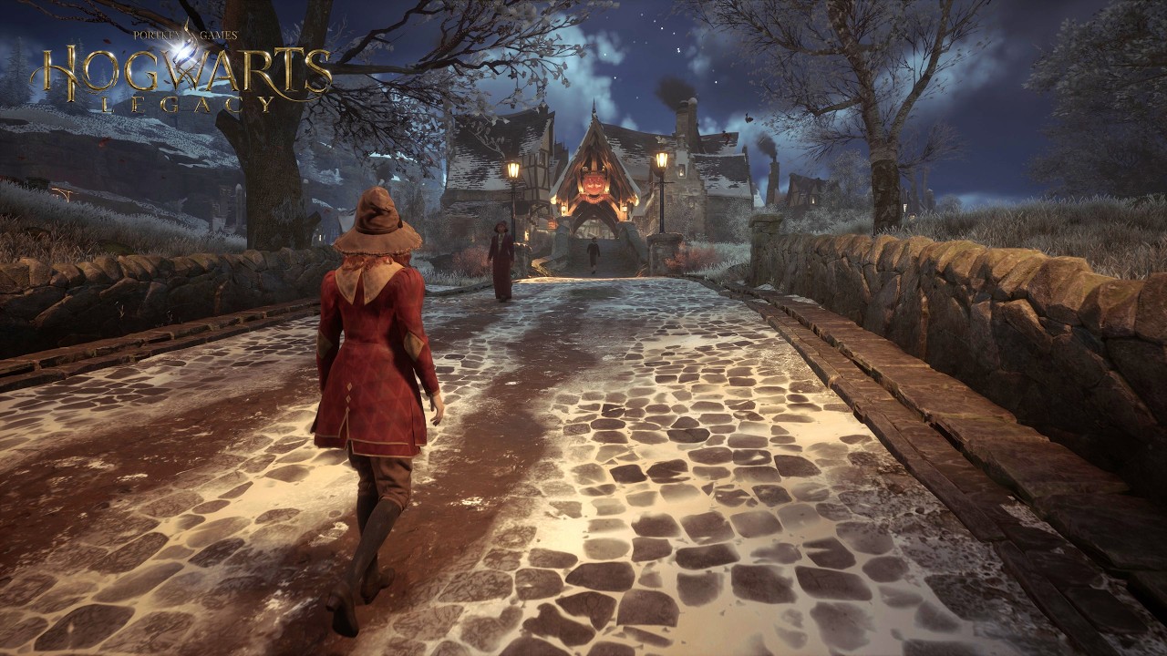 [4K] Winter Walk in Hogsmeade | Hogwarts Legacy Ambience