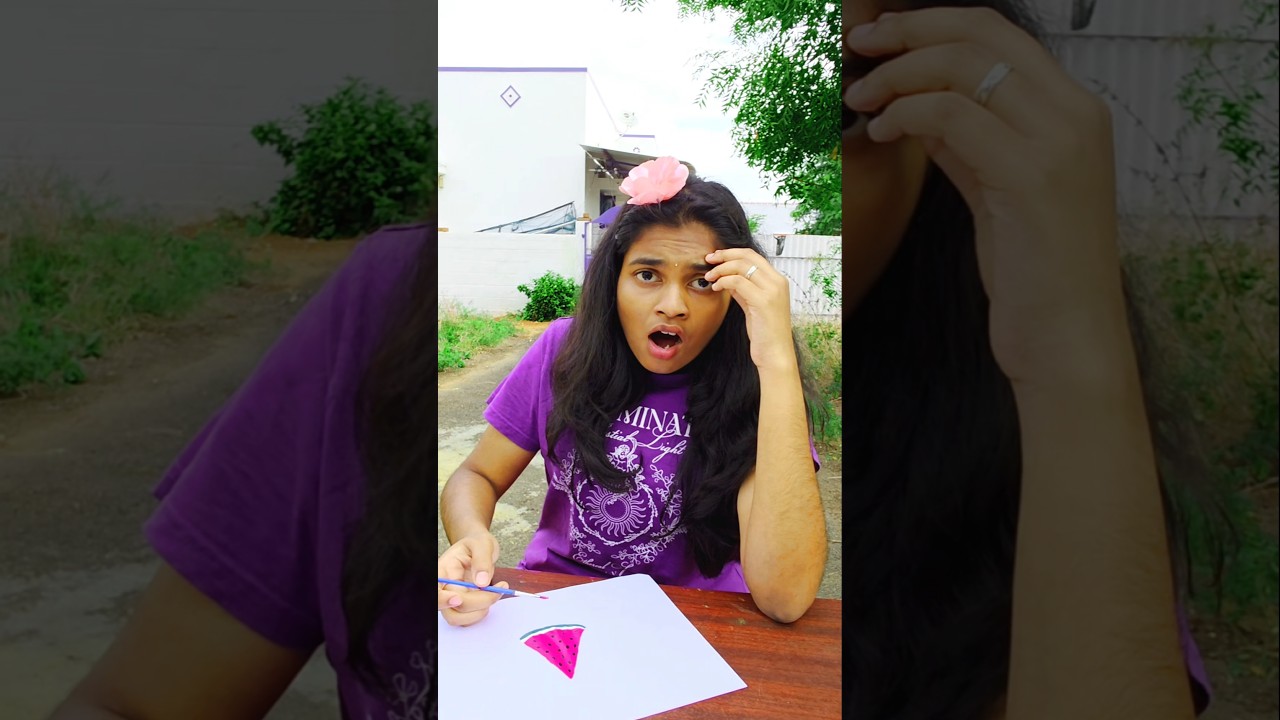easy watermelon drawing 🍉😱.. #shorts #viralvideo #trending #funny