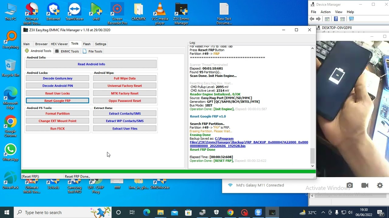 Nokia 5.4 Hard Reset And FRP Unlock Done By Z3X Emmc Manager