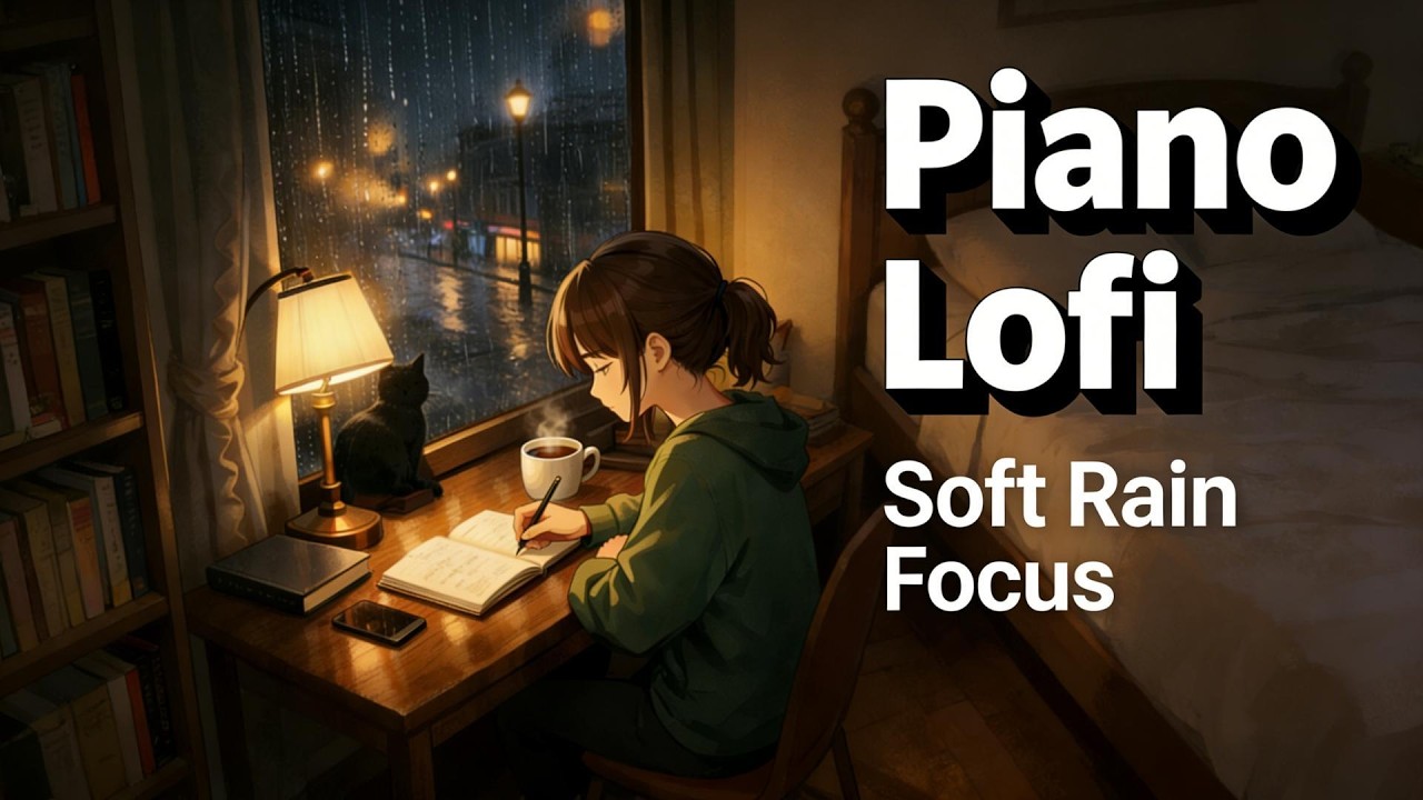 Late Night Piano Lofi 🌧 Calm Study Focus