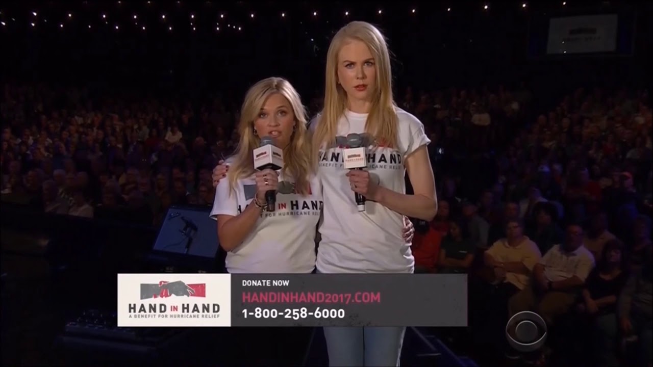 Reese Witherspoon and Nicole Kidman speak for Hand in Hand Hurricanes Harvey and Irma relief funds.
