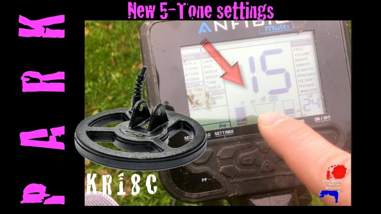 Nokta Makro Anfibio - KR18C - Park - New 5-Tone Setting - The Dutch Metal Hunters Metaaldetectie