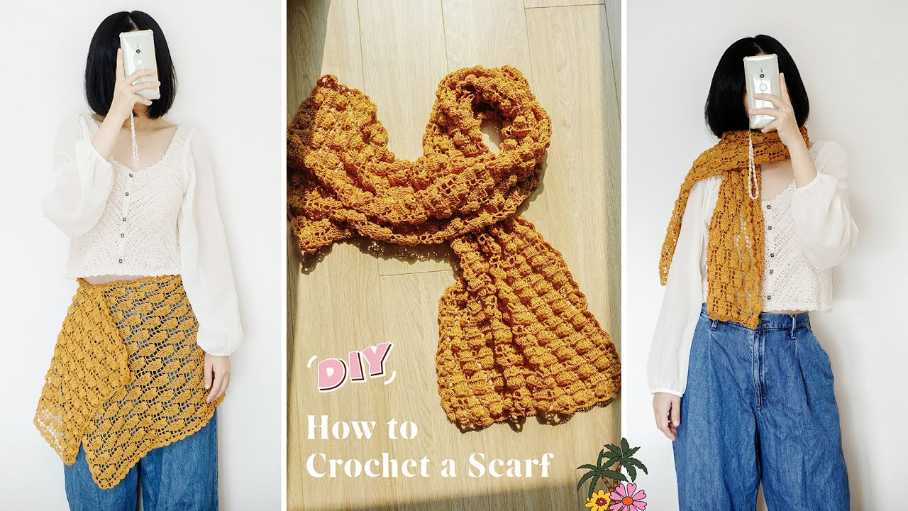 如何鉤織圍巾🧣 秋季手工DIY 精美蕾絲披肩教程 How to Crochet a Scarf