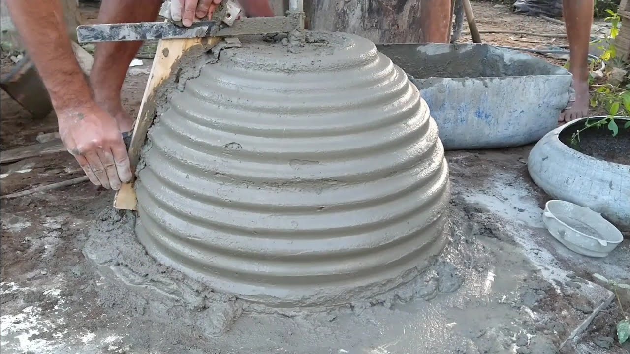 Diy, gabarito para Vaso de cimento ondulado de chapa de zinco e madeira