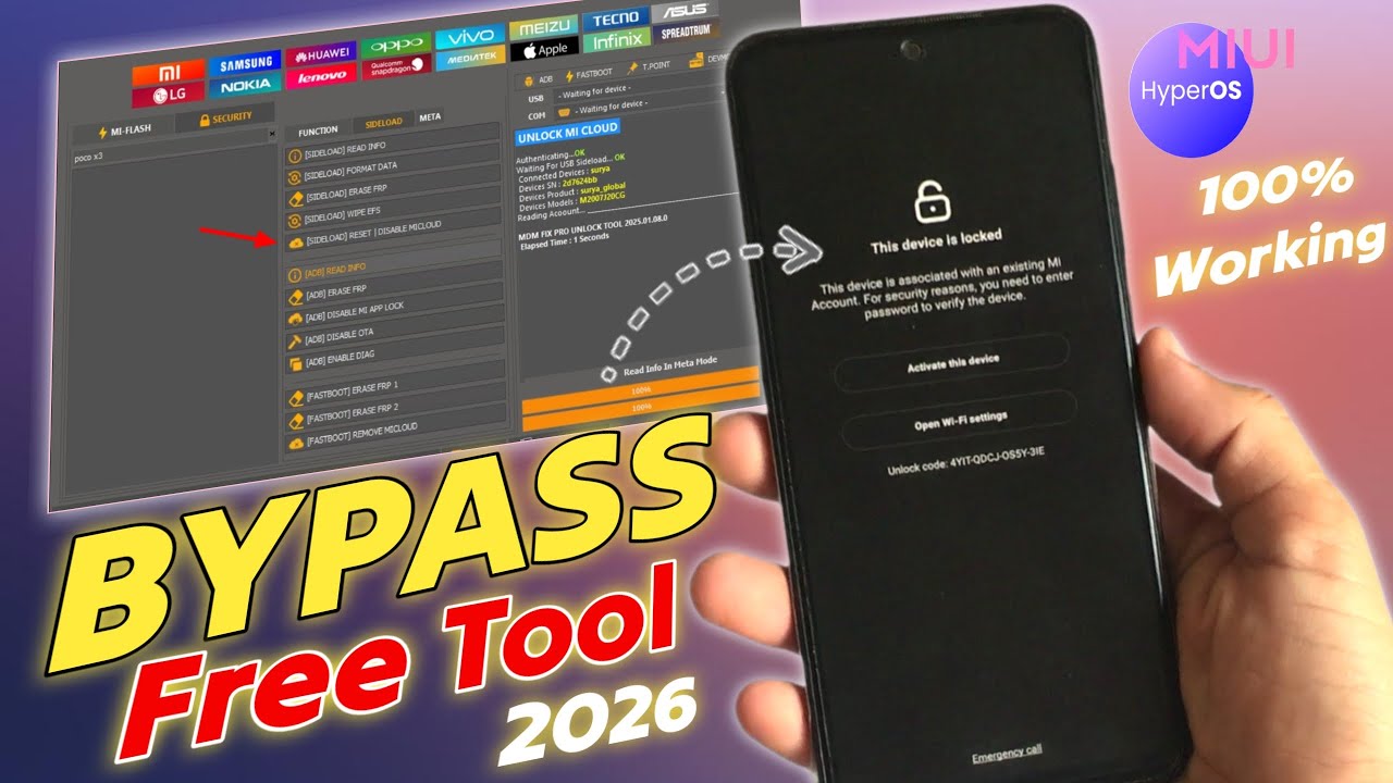 Bypass Mi Account with Free Unlock Tool 2026