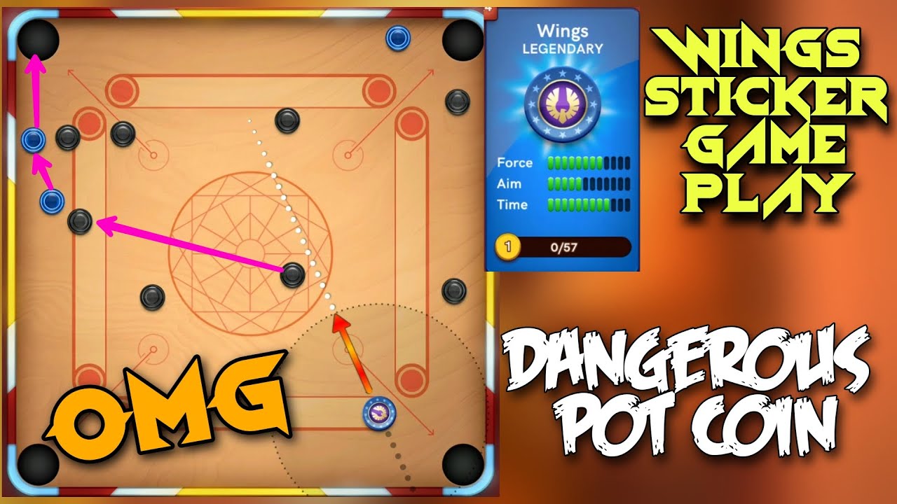 Wings Sticker Game Play/ Carrom Pool / dangerous game play - Indirect game play/ Gaming Nazim 🤓🔥