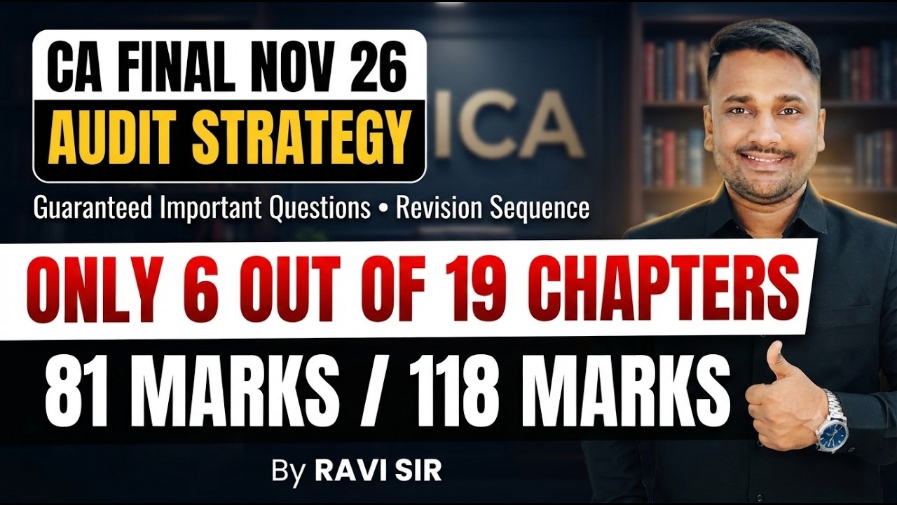 CA Final AUDIT Important Questions (NOV'26)🔥Score 80+ Marks | Last Moment Revision + Topics