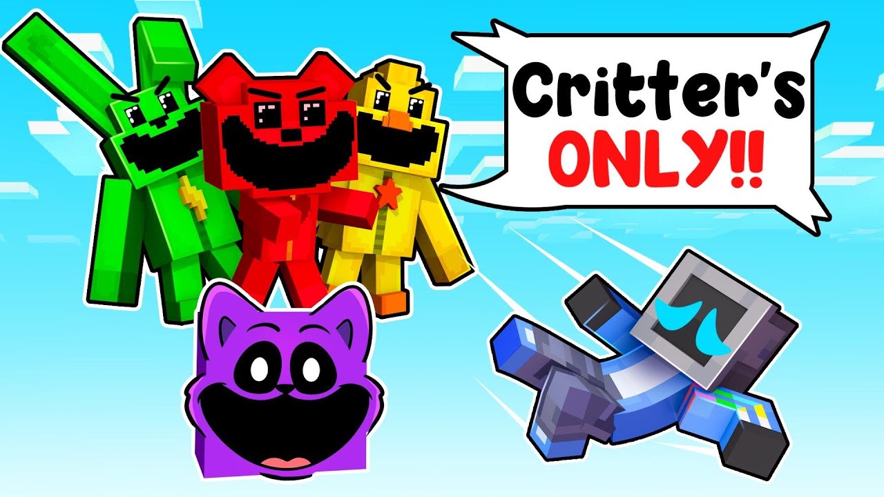 One TeeVee on SMILING CRITTERS Block in Minecraft!