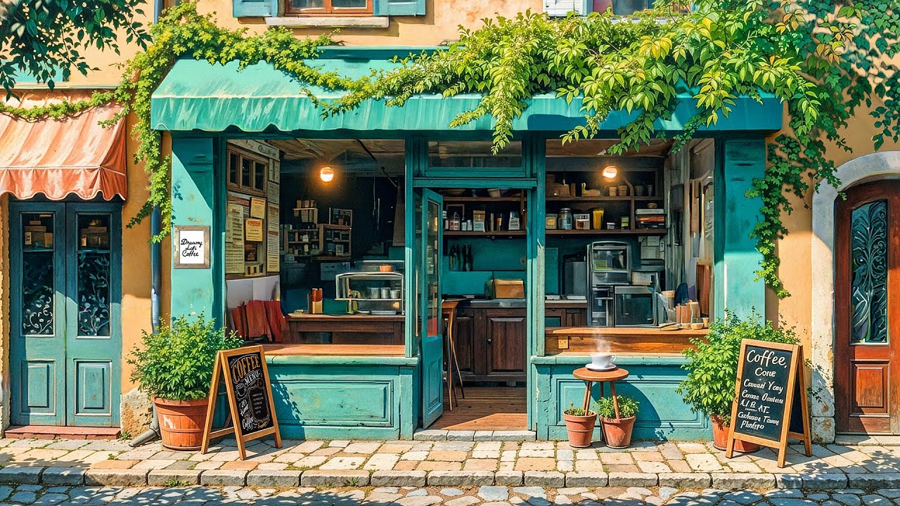Cozy Green Cafe ☕🌿 Lofi Cafe Ambience for Study, Focus & Relax | Chill Coffee Shop Music