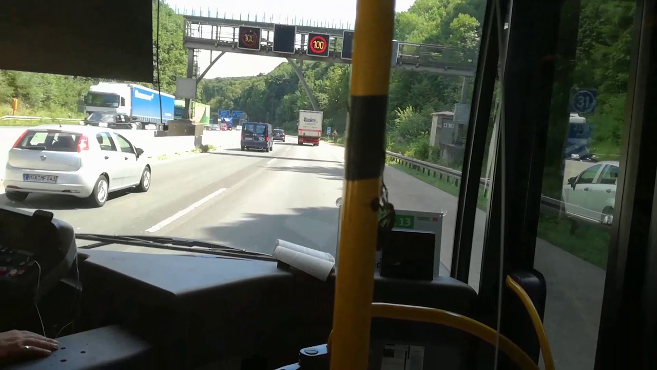 Fahrt mit dem SEV Bus von Düsseldorf nach Wuppertal (Autobahnabfahrt W-Sonnborn)