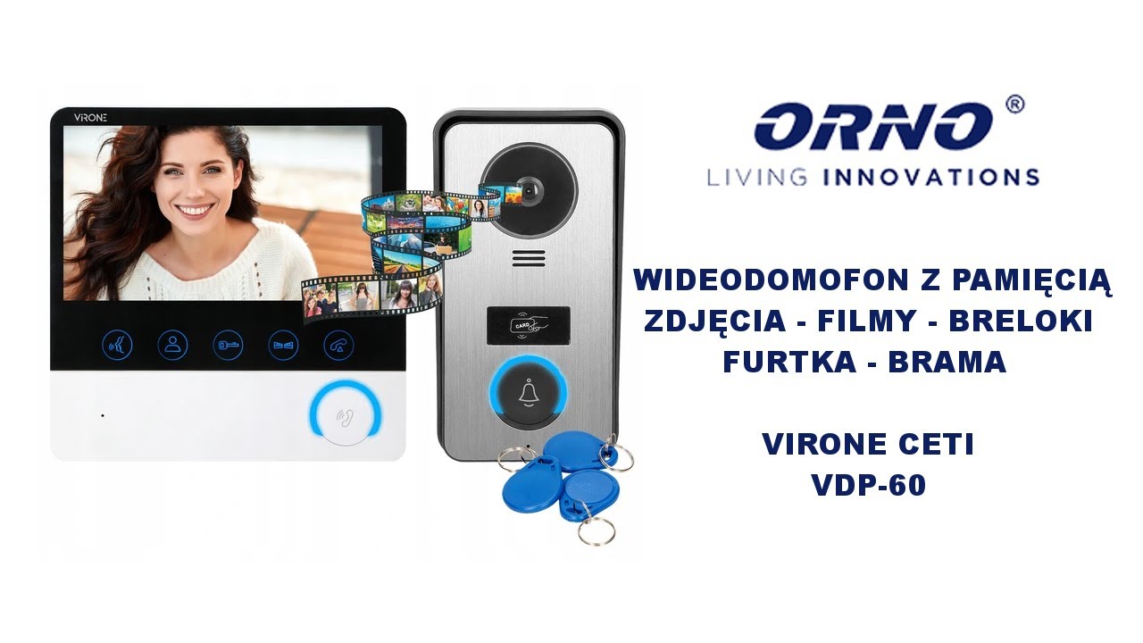Wideodomofon z czytnikiem RFID, pamięć, zdjęcia, filmy, Virone CETI (VDP-60) Test, Podłączenie