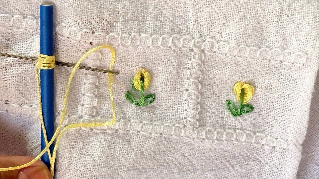 Como bordar um botão de flor com uma técnica fácil 