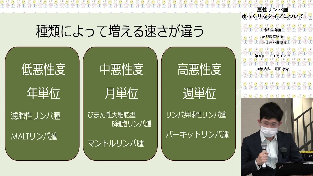 【京都市立病院】令和４年度ミニ市民公開講座　第４回「悪性リンパ腫　ゆっくりなタイプ」