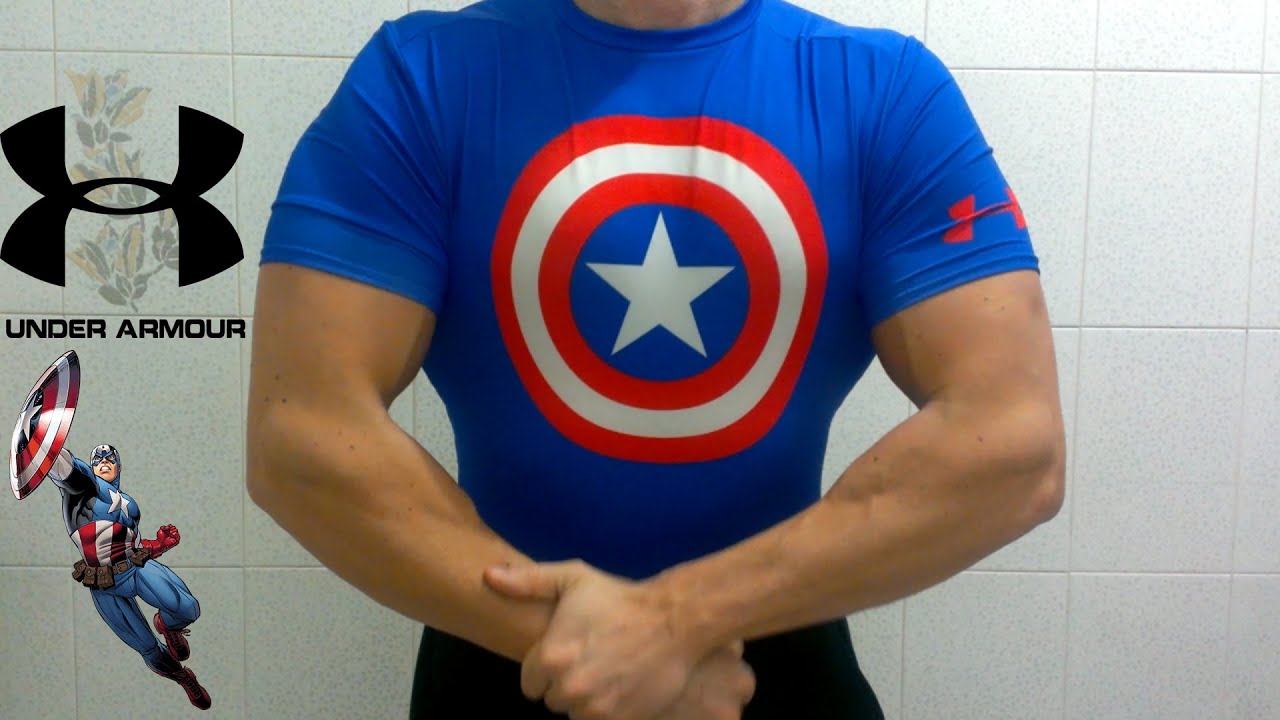 UNDER ARMOUR - CAPTAIN AMERICA t-shirt for gym | Alter Ego COMP SS  Classic