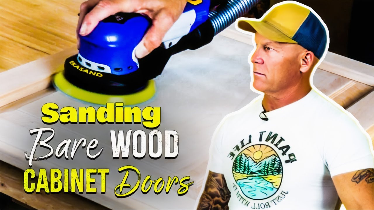Sanding Bare Wood Cabinet Doors | Painting Cabinets